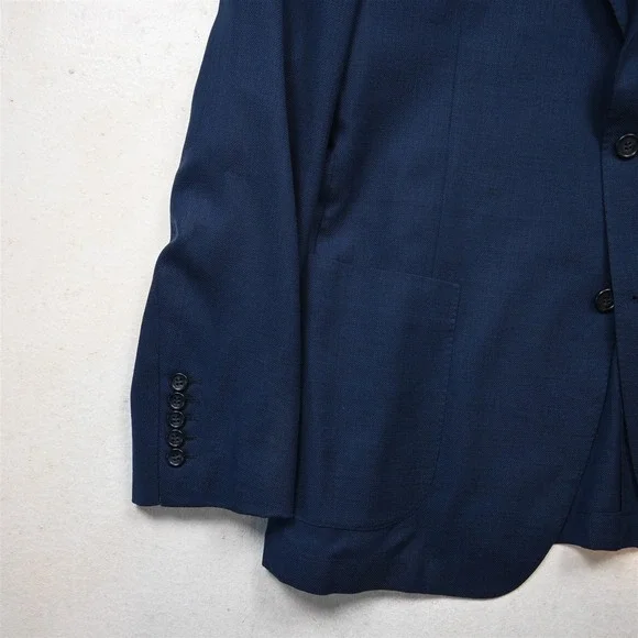 Zanetti 46R Navy Blue 100% Wool Kobe Unstructured Mens Blazer Jacket Sport Coat